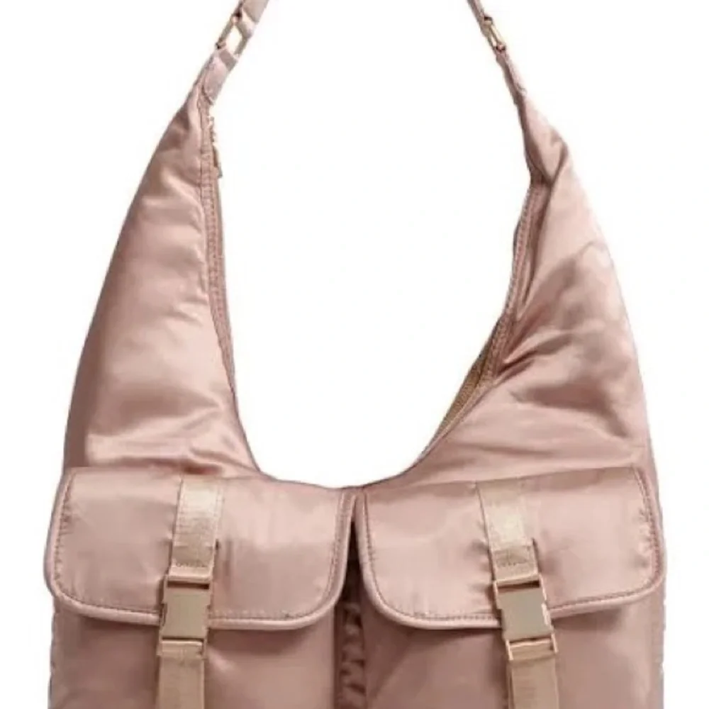 NWT Steve Madden Cole Satin Large Hobo Champagne